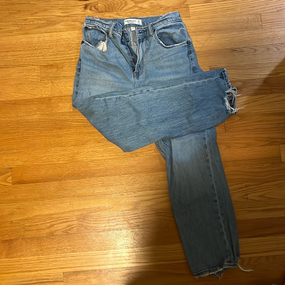 abercrombie curve love Ultra High Rise Ankle Straight Jeans